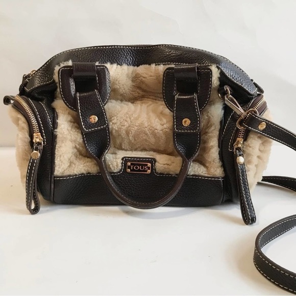 Tous Handbags - Tous Brown & Cream Leather Satchel Handbag With Crossbody Straps